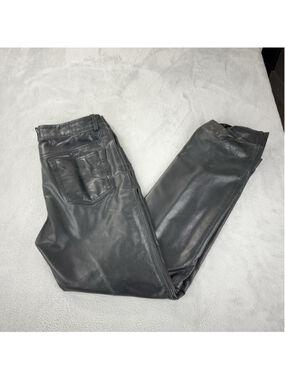 Rudsak Men Sz 34 W X 31 L 100% Genuine Leather Straight Leg Pants Made Pakistan